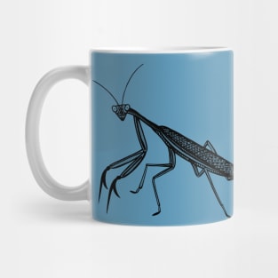 Praying Mantis - hand drawn detailed insect design Mug